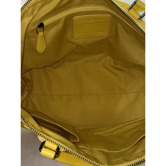 COACH MICKIE GRAIN LEATHER SHOULDER BAG SATCHEL YELLOW #F34040 Easter Ready - Picture 15 of 15